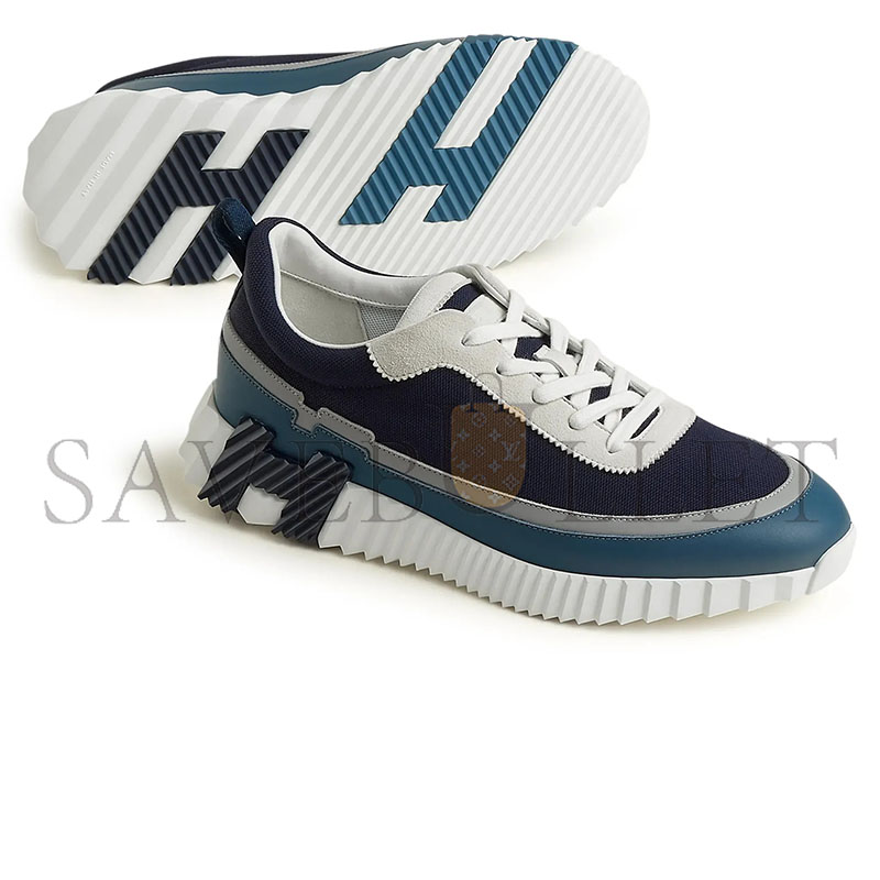 HERMES PARIS BOUNCING SNEAKER BLUE GREY WHITE H242796ZHI2435